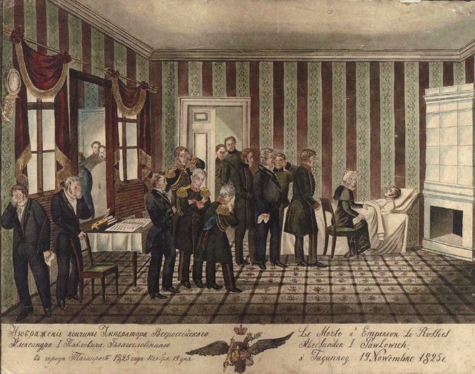 The death of Alexander I of Russia in Taganrog on 19 November 1825 de Unbekannter Künstler