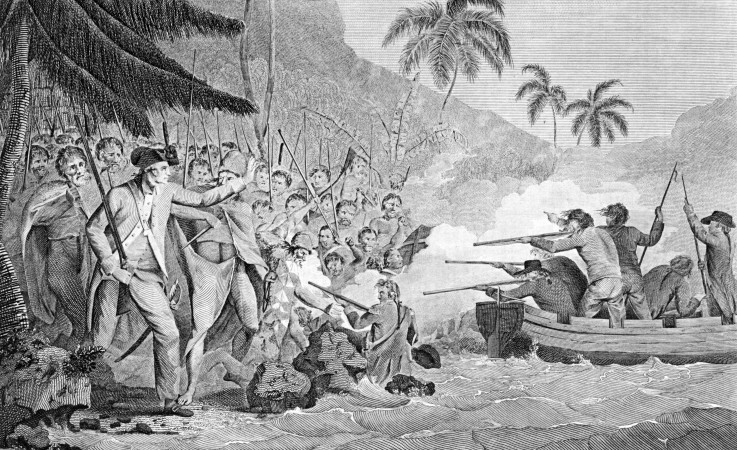 The Death of Captain James Cook on February 14, 1779 de Unbekannter Künstler