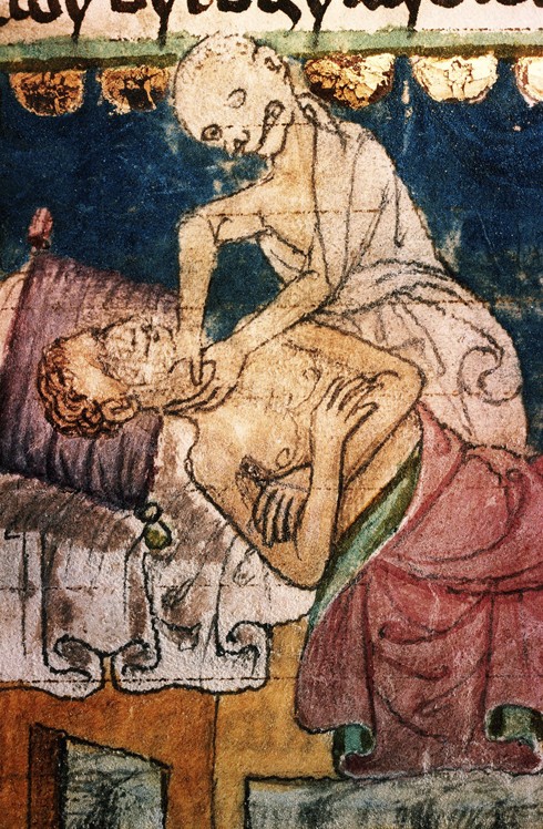 Death Strangling a Victim of the Plague. From the Stiny Codex de Unbekannter Künstler