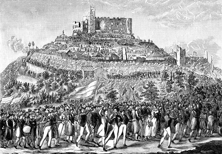 Procession to Hambach Castle on 27 May 1832 de Unbekannter Künstler