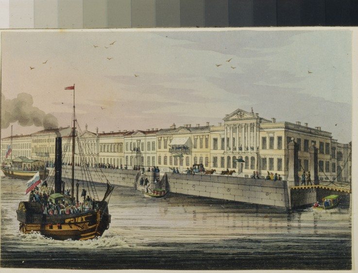 The English Embankment in Saint Petersburg (Album of Marie Taglioni) de Unbekannter Künstler