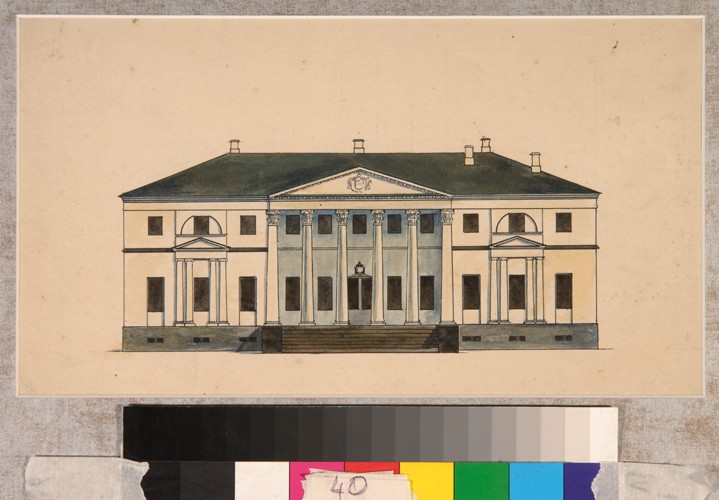 Facade of the House in the Golitsyn' Petrovo-Dalneye Estate de Unbekannter Künstler