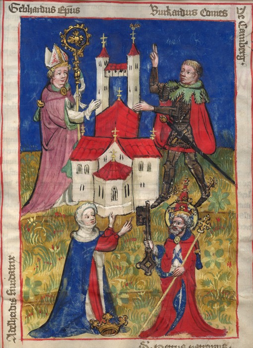 The founding of the Oehringen convent of canons in 1037 (From the Obleybuch of Oehringen) de Unbekannter Künstler