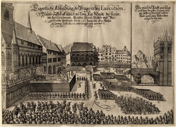Execution of 27 Protestant Leaders on the Old Town Square in Prague on June 21, 1621 de Unbekannter Künstler