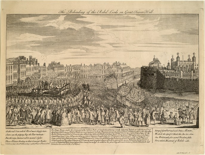 The Beheading of the Jacobite rebels at Tower Hill de Unbekannter Künstler