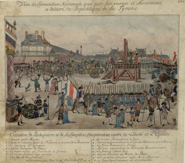 The execution of Robespierre and his supporters on 28 July 1794 de Unbekannter Künstler