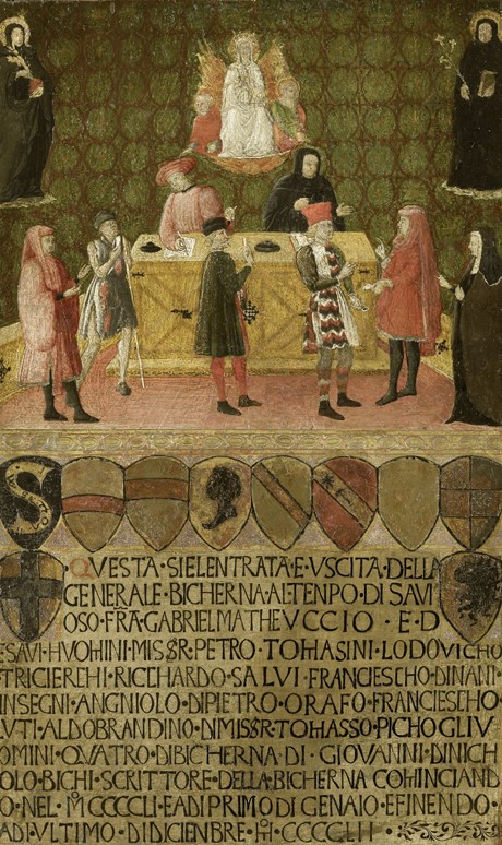 The office of the tax collector (Biccherna) of Siena de Unbekannter Künstler