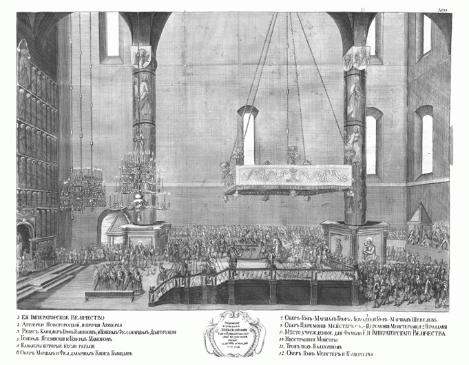 The coronation of Anna Ioannovna on April 30, 1730 de Unbekannter Künstler