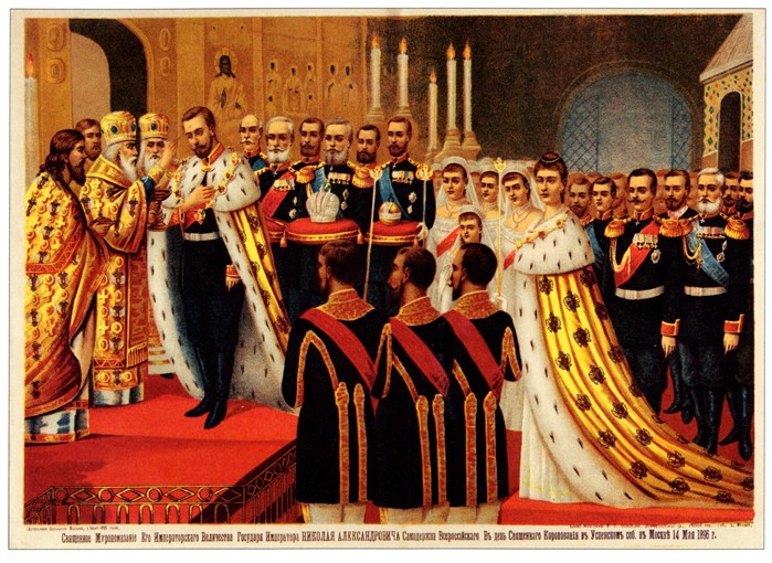 The Coronation Ceremony of Nicholas II. The Anointing de Unbekannter Künstler