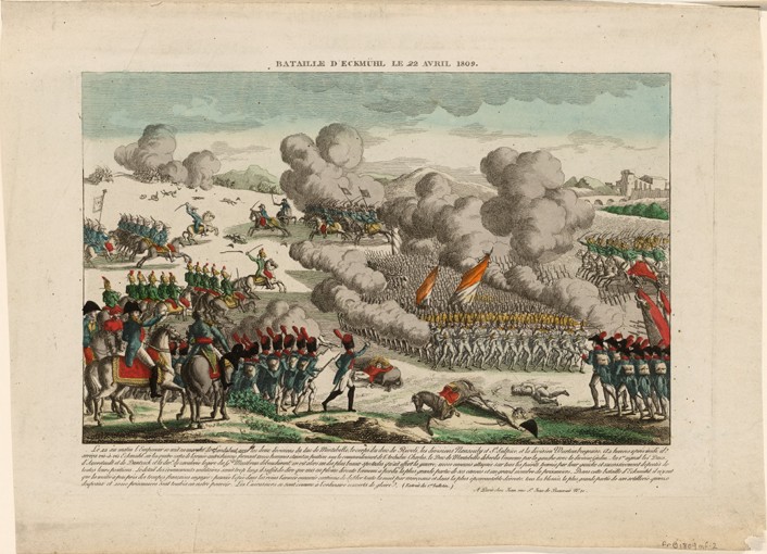 The Battle of Eggmühl on 22 April 1809 de Unbekannter Künstler
