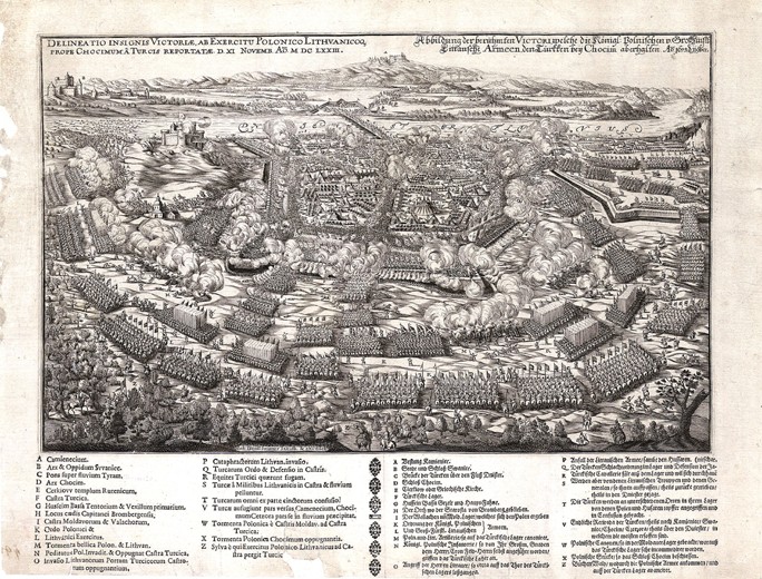 The Battle of Khotyn on 11 November 1673 de Unbekannter Künstler