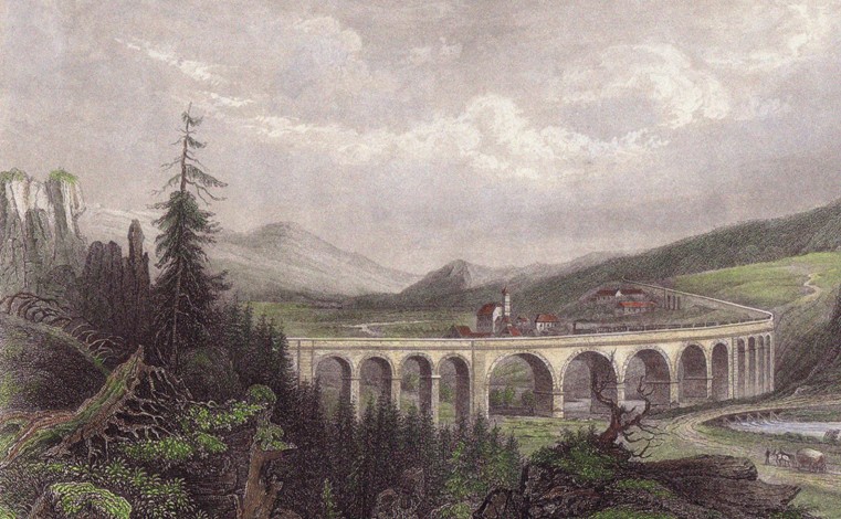 Southern Railway. Viaduct Payerbach, Semmering de Unbekannter Künstler