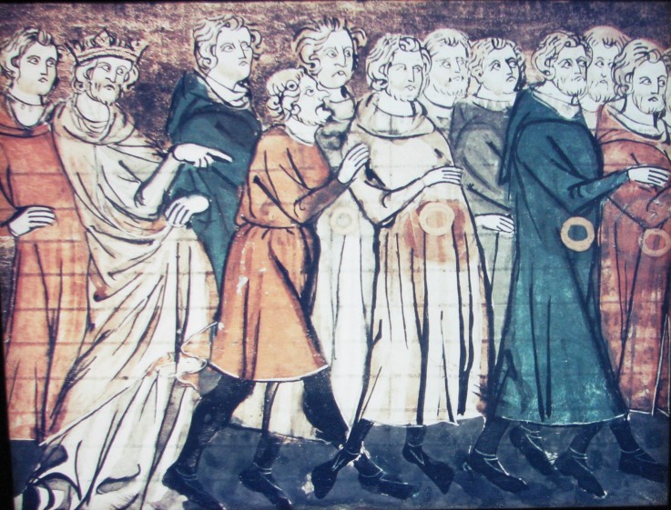 The expulsion of Jews from France in 1182 (A miniature from Grandes Chroniques de France) de Unbekannter Künstler
