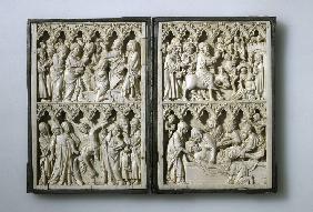 Ivory diptych with scenes from Life of Christ (Property of Queen Jadwiga of Poland)