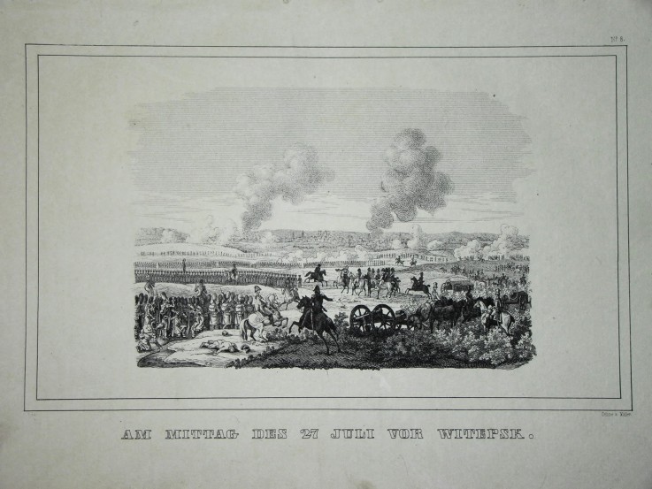 Battle between Russian troops and French cavalry near Ostrovno 25-26 July 1812 de Unbekannter Künstler