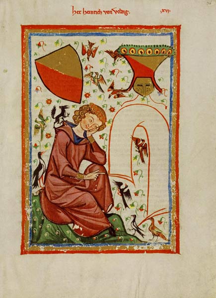 Heinrich von Veldeke (From the Codex Manesse) de Unbekannter Künstler