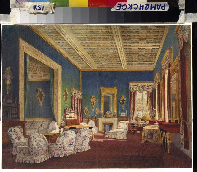Interior in the Talyzin's Manor House Denezhnikovo de Unbekannter Künstler