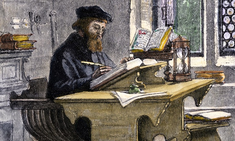 John Wycliffe at work de Unbekannter Künstler