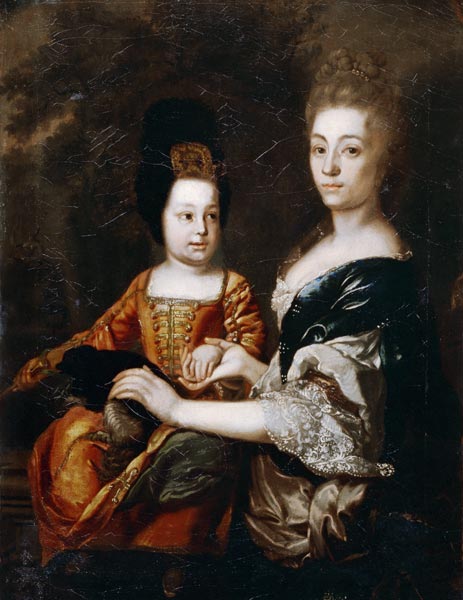 Portrait of the Tsar of Russia Ivan VI Antonovich (1740-1764) with lady-in-waiting Julia von Mengden de Unbekannter Künstler