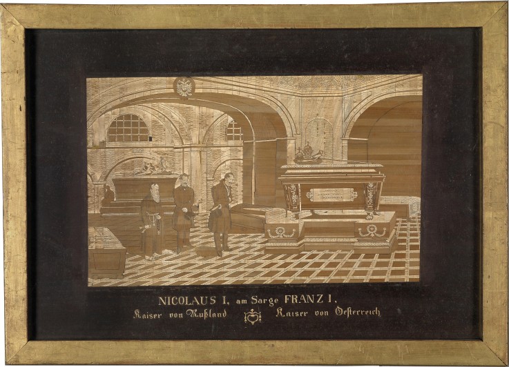 Emperor Nicholas I at the coffin of Emperor Francis I of Austria de Unbekannter Künstler