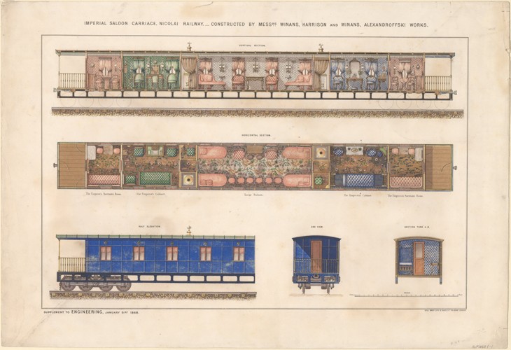 Imperial saloon carriage, Nikolayevsky railway de Unbekannter Künstler