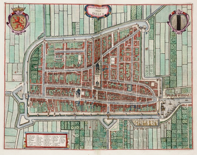 Map of Delft (Delfi Batavorum) de Unbekannter Künstler