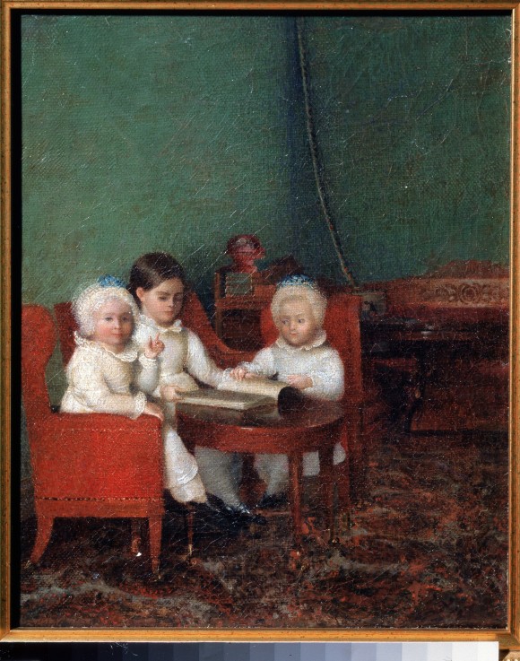 Children in an interior de Unbekannter Künstler