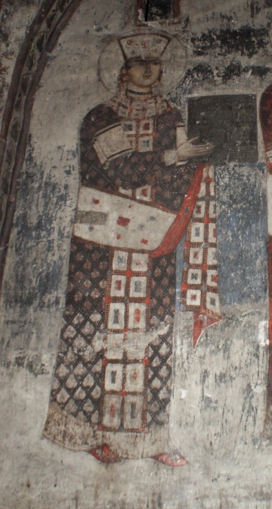 Queen Tamar of Georgia (Fresco in a cave church) de Unbekannter Künstler