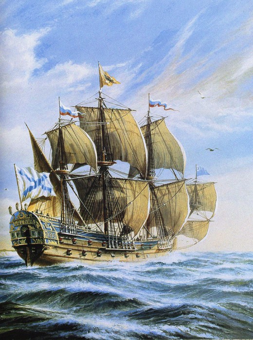 Russian ship of the line Poltava, 1712 de Unbekannter Künstler