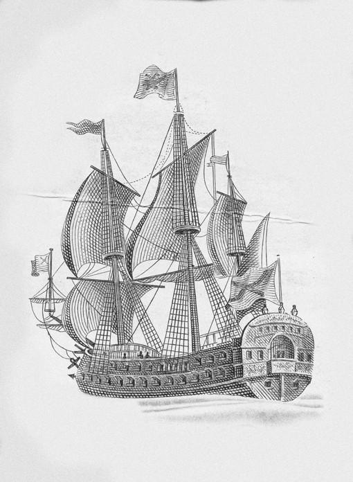 Russian ship of the line "Poltava" (1712) de Unbekannter Künstler