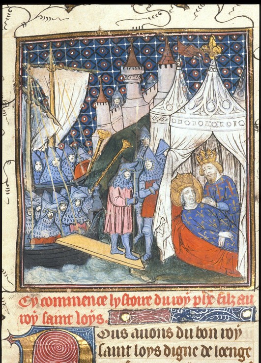 Saint Louis died during his second crusade in Tunis (From the Chroniques de France ou de St Denis) de Unbekannter Künstler