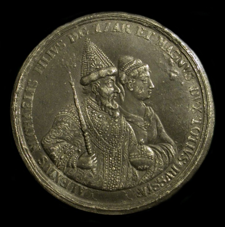 Medal "Tsar Alexis I of Russia" (to celebrate the birth of Peter the Great) de Unbekannter Künstler