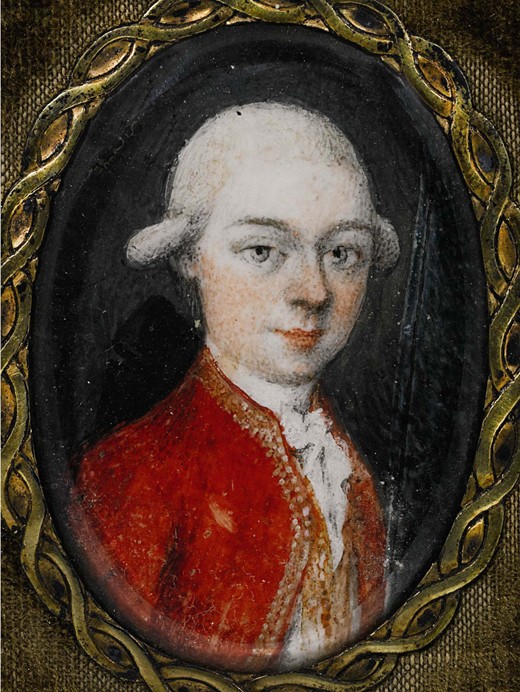 Miniature portrait of Wolfgang Amadeus Mozart (1756-1791) de Unbekannter Künstler