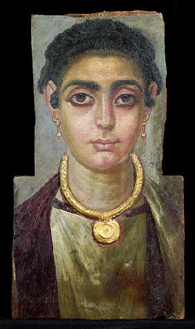 Mummy Portrait: Head of a Woman, Egyptian, 130-160 AD