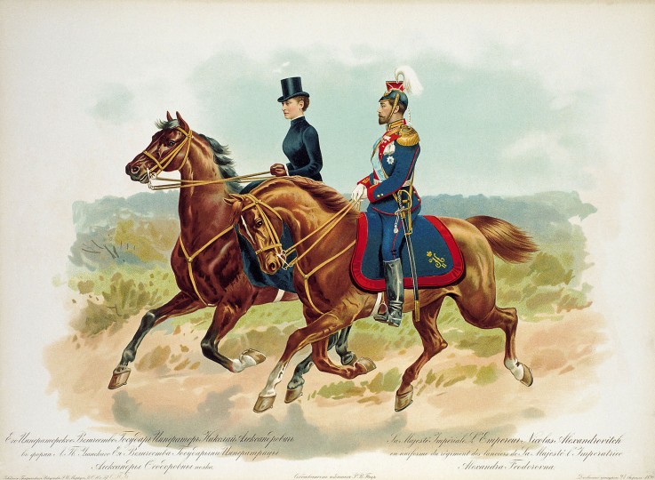 Nicholas II of Russia in the uniform of Her Majestys Lifeguard Uhlan regiment de Unbekannter Künstler