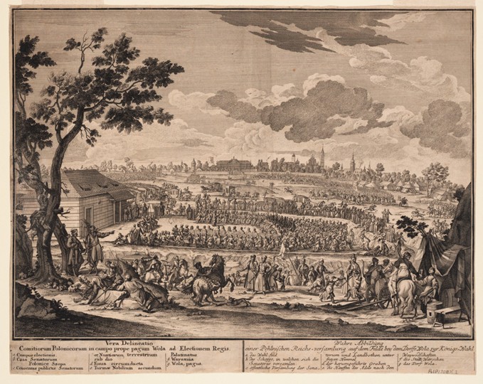 The free election of Augustus II at Wola, outside Warsaw, in 1697 de Unbekannter Künstler