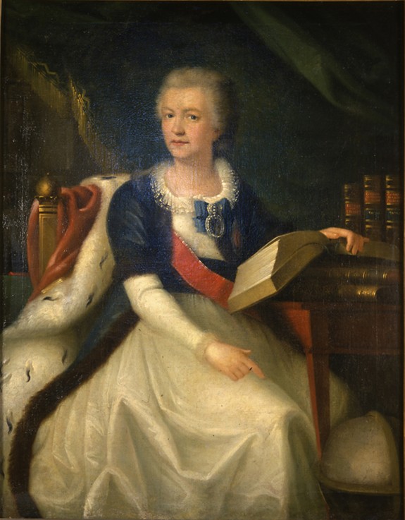 Portrait of the Princess Yekaterina R. Vorontsova-Dashkova (1744-1810), the first  President of the  de Unbekannter Künstler