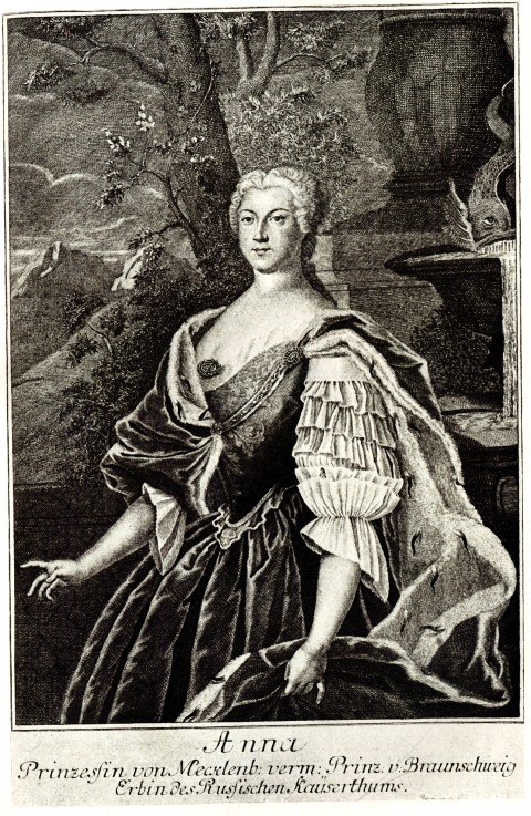 Portrait of Princess Anna Leopoldovna (1718-1746), tsar's Ivan VI mother de Unbekannter Künstler