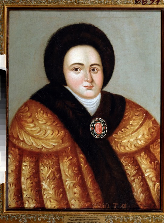 Portrait of Tsarina Evdokiya Feodorovna Lopukhina (1669-1731), the wife of tsar Peter I of Russia de Unbekannter Künstler