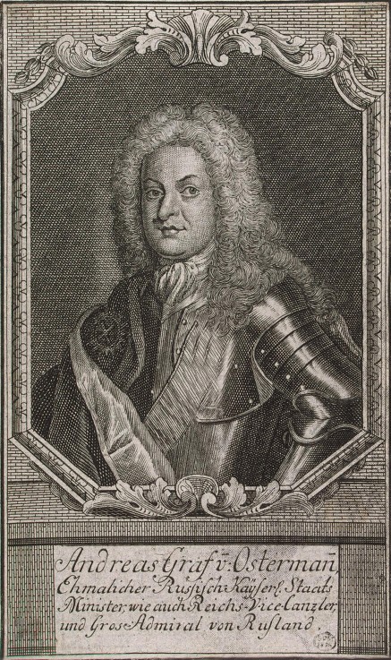 Portrait of Vice-Chancellor Count Heinrich Johann Friedrich (Andrei) Ostermann (1687-1747) de Unbekannter Künstler
