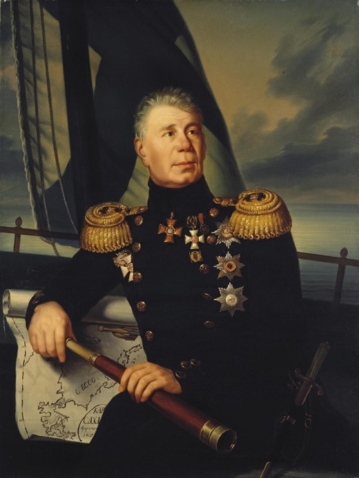 Portrait of Admiral Ivan (Adam) Krusenstern (1770-1846) de Unbekannter Künstler