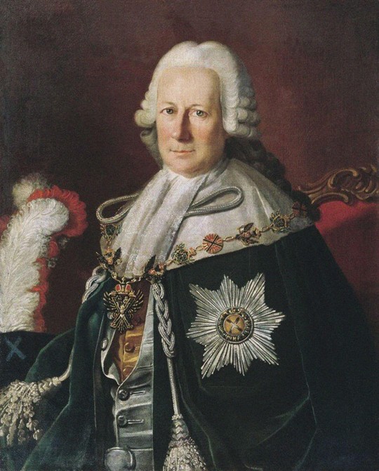Portrait of the Admiral Semyon Ivanovich Mordvinov (1701-1777) (After Carl Ludwig Christineck)) de Unbekannter Künstler