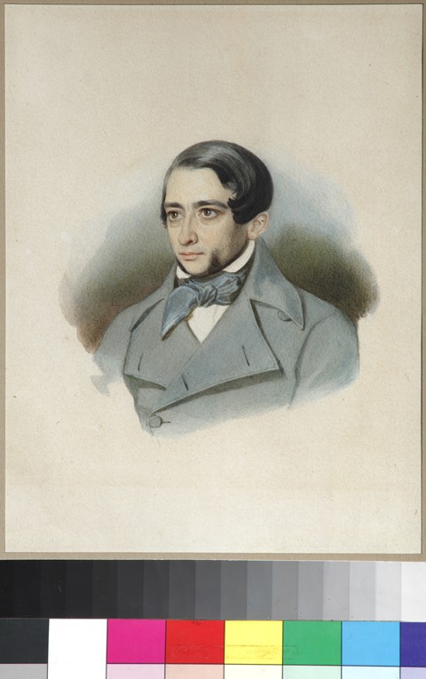 Portrait of Andrey Alexandrovich Krayevsky (1810-1889) de Unbekannter Künstler