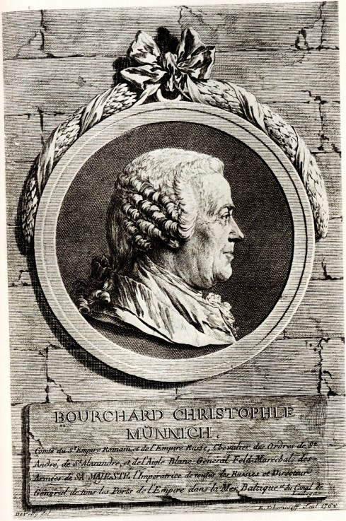 Portrait of Count Burkhard Christoph von Münnich (1683-1767) de Unbekannter Künstler