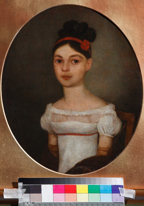 Portrait of Yelizaveta Fyodorovna Ozerova, née Zagryazyskaya (1800-1885) de Unbekannter Künstler