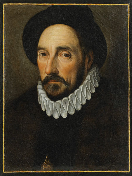Genuino después del colegio Asumir Portrait of Michel de Montaigne (1533-15 - Unbekannter Künstler en  reproducción impresa o copia al óleo sobre lienzo.