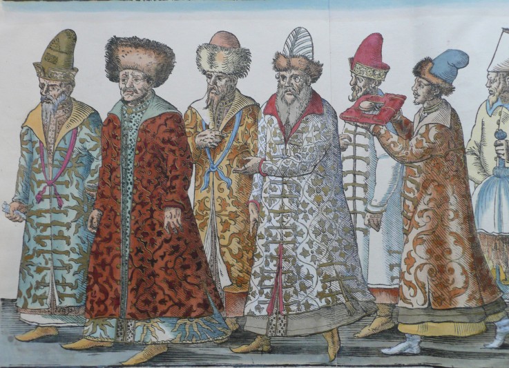 Portrait of Moscow Monarchs Ivan III, Vasili III Ivanovich, Ivan IV of Russia and entourage de Unbekannter Künstler