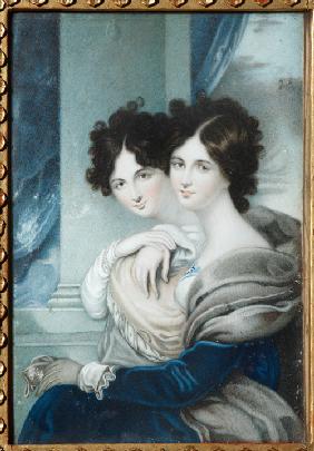 Portrait of Sisters Princesses Anna Petrovna (1777-1805) and Ekaterina Petrovna (1783-1830) Lopukhin
