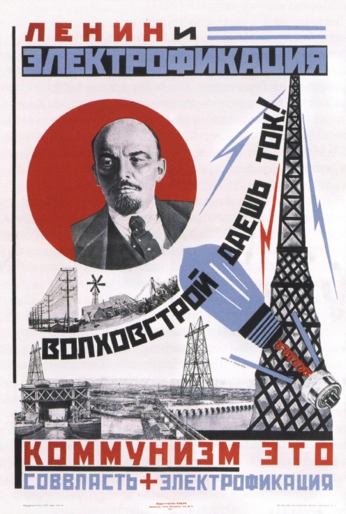 Lenin and electrification (Poster) de Unbekannter Künstler