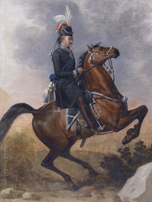 Count Matvei Ivanovich Platov (1757-1818) on horseback de Unbekannter Künstler